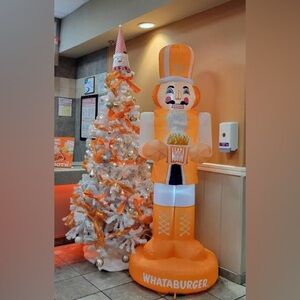 RARE Whataburger Inflatable Nutcracker Christmas Decoration What-A-Burger Orange